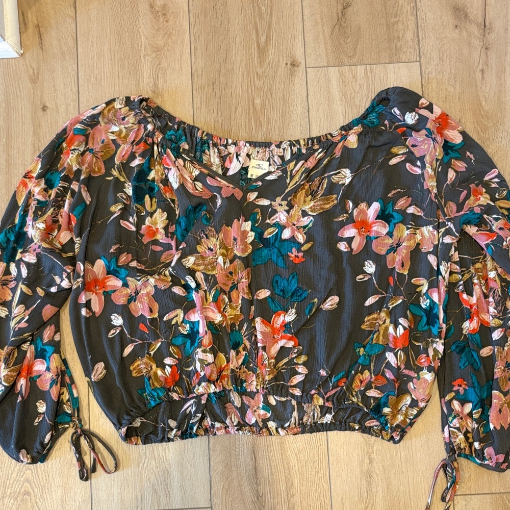 O'Neill Floral Blouse - Black and Multicolor